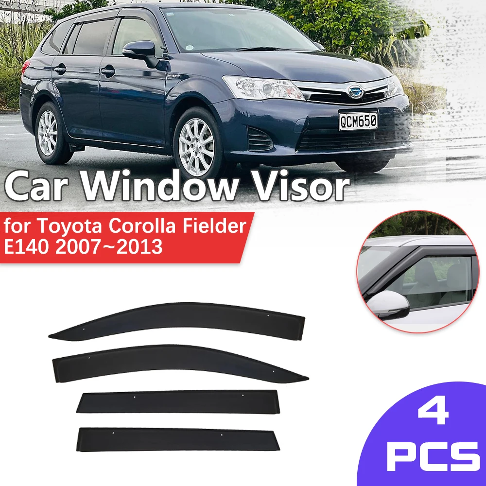 Car Window Visor for Toyota Corolla Fielder E140 2007~2013 Shelter Rain Eyebrow Vent Awning Smoke Deflector Guard Accessories