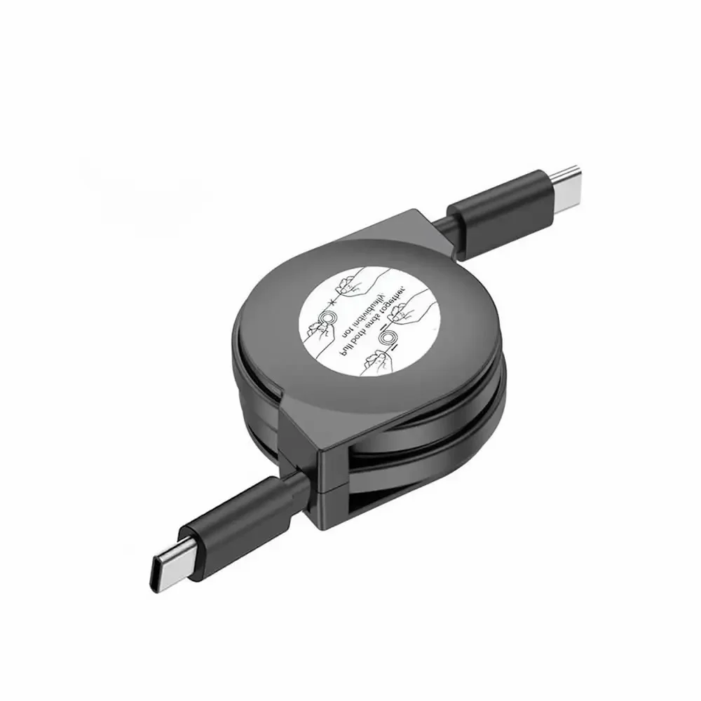 Wysuwany kabel USB C PD 60 W do szybkiego ładowania Macbooka, kompatybilny z tabletami typu C i telefonami komórkowymi oraz innymi urządzeniami — zdjęcie 2