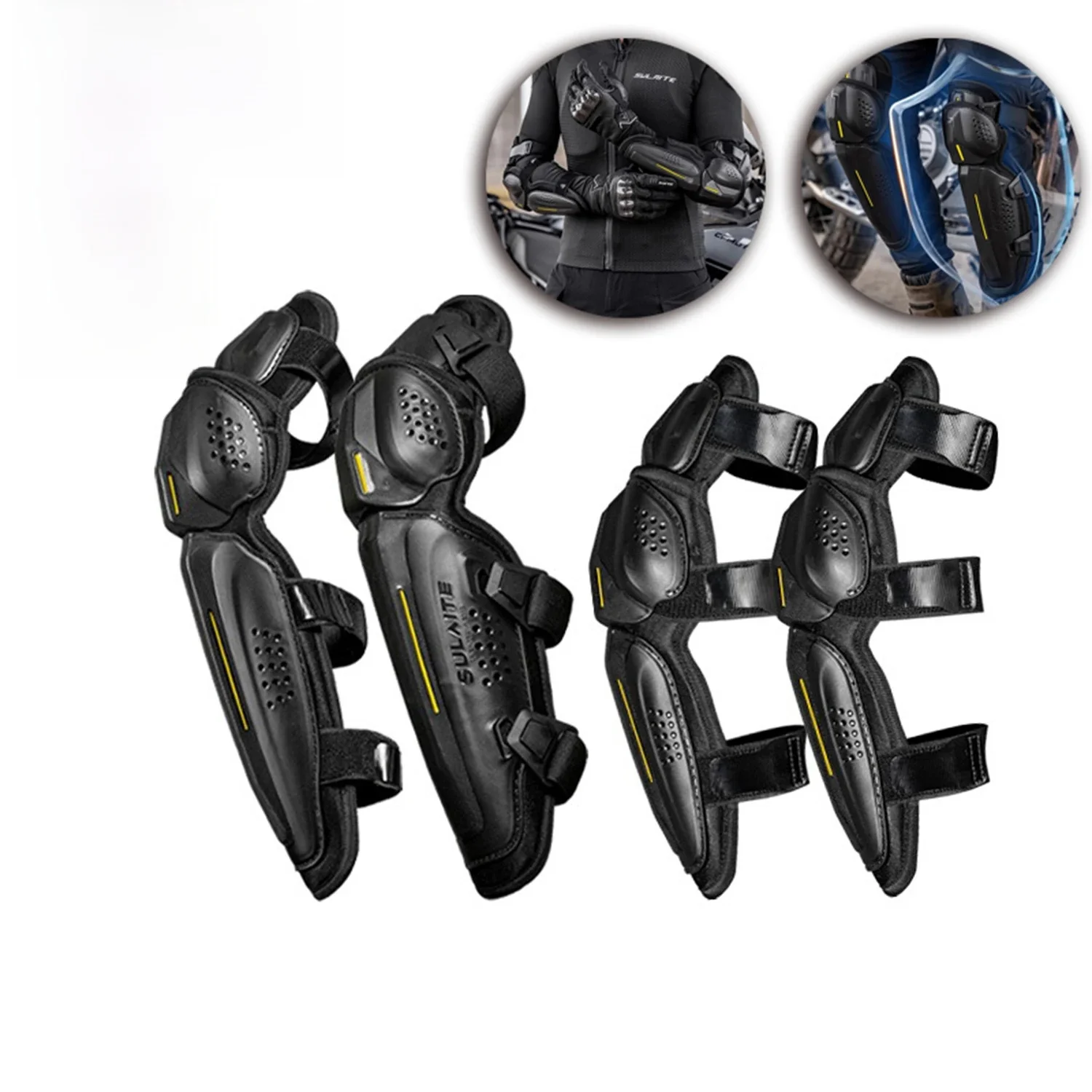AliExpress NONE CE Level 2 Motorcycle Knee-and-Shin Guards Pads for Men Powersports Protective Motocross / Racing / Dirt Bike Gear