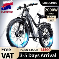 Shengmilo S600 Adult 2000W Men's E-Mountain ebike with Two Motors, 48V17.5AH840WH Battery,26 Inch Wide Tyre Men's Electric Bike