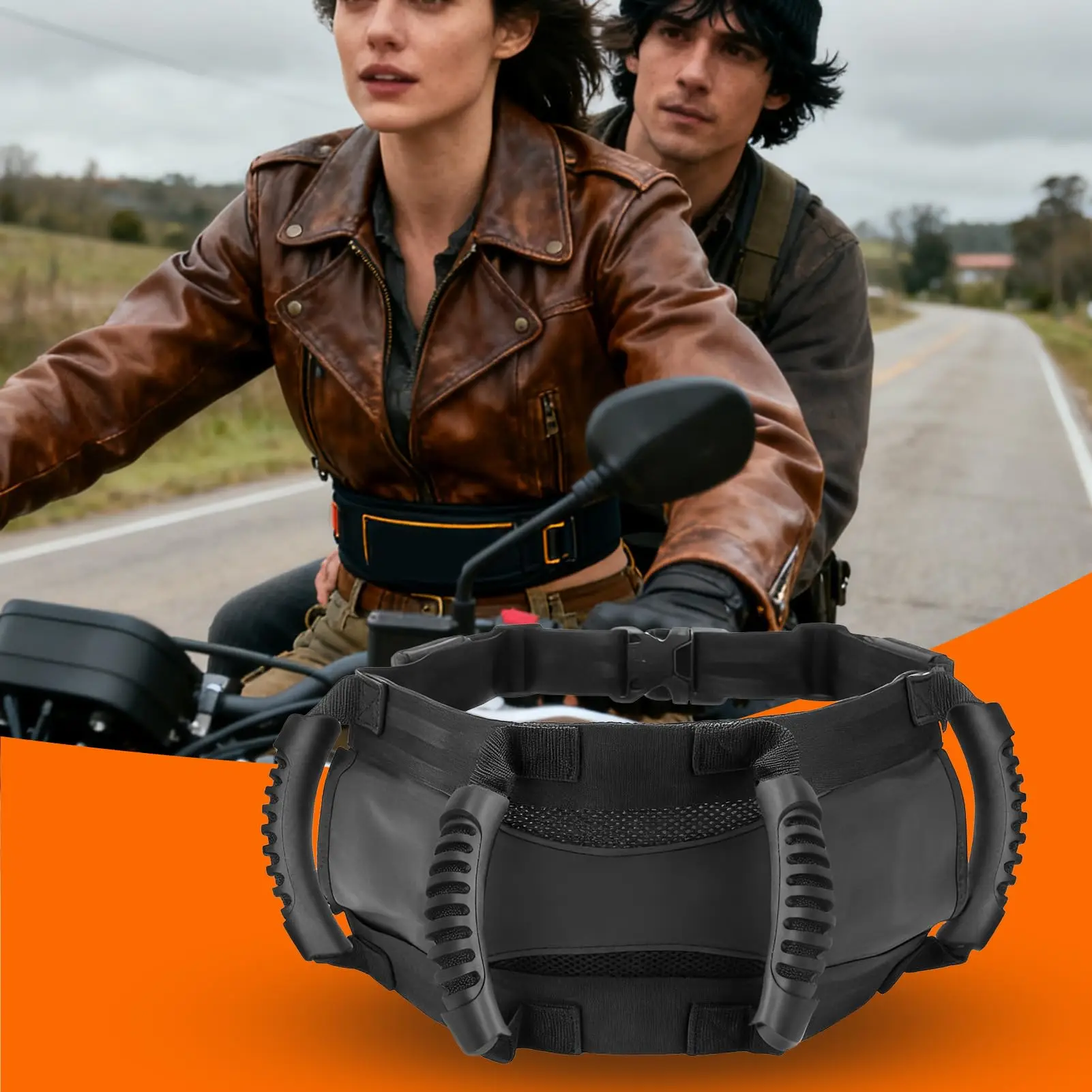 

Motorcycle Passenger Handles - Bike Backseat Strap, Motorcycle Passenger Harness for Riders ATV Snowmobile Commuting School Run