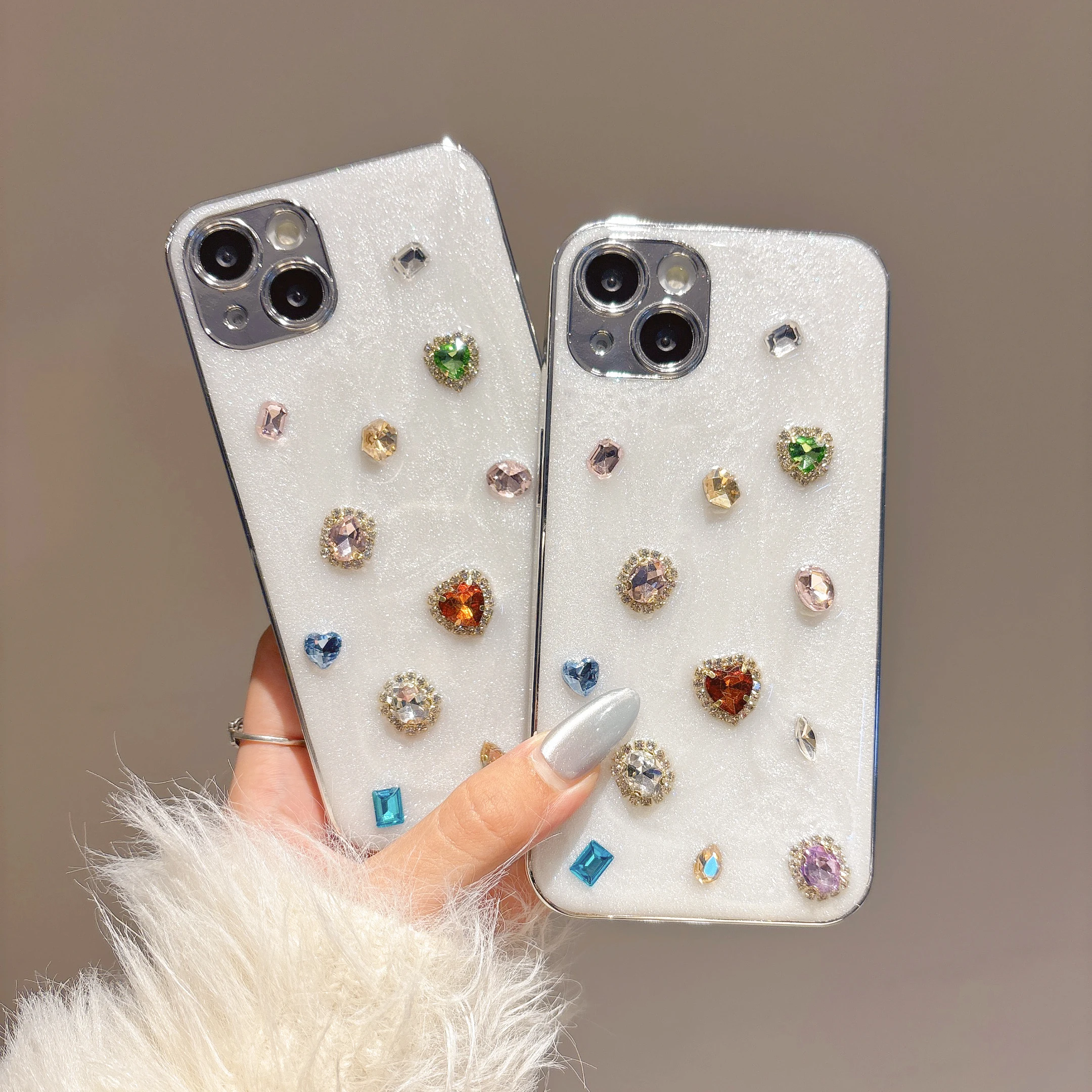 

New Gem Luxury Beautiful Shockproof Protective Case for Apple iPhone 16 Pro 15 Pro Max 14 13 12 11 Cute Retro Mobile Phone Case