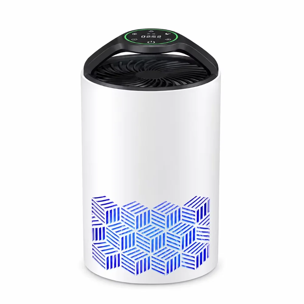 Pet Air Purifier for Home Bedroom, H13 HEPA Air Cleaner Captures Pet Hair Dander & Cat Litter Odor, Quiet Desktop Air Purifier with Touch Screen & 3D Ambient Light, Black & White 2 Colors