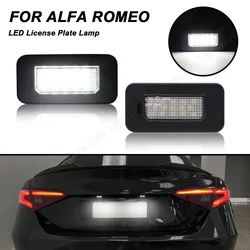 For Alfa Romeo Giulia 2016- Stelvio 2017- 2PCS No Error White License Plate LED Lamps Plug&Play Number Plate Car Lights