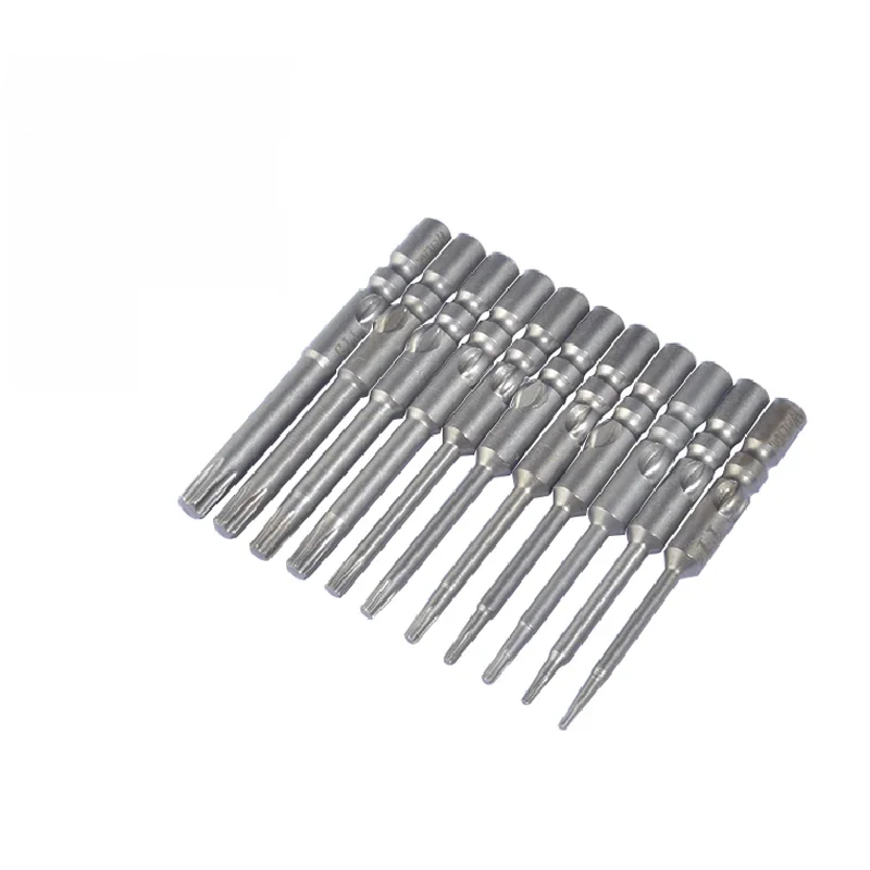 11 Stück 40 mm Länge 800 elektrische 4 mm runde Schaft magnetische Stern-Torx-Schraubendreher-Bits Werkzeugset T1 T2 T3 T4 T5 T6 T7 T8 T9 T10 T15