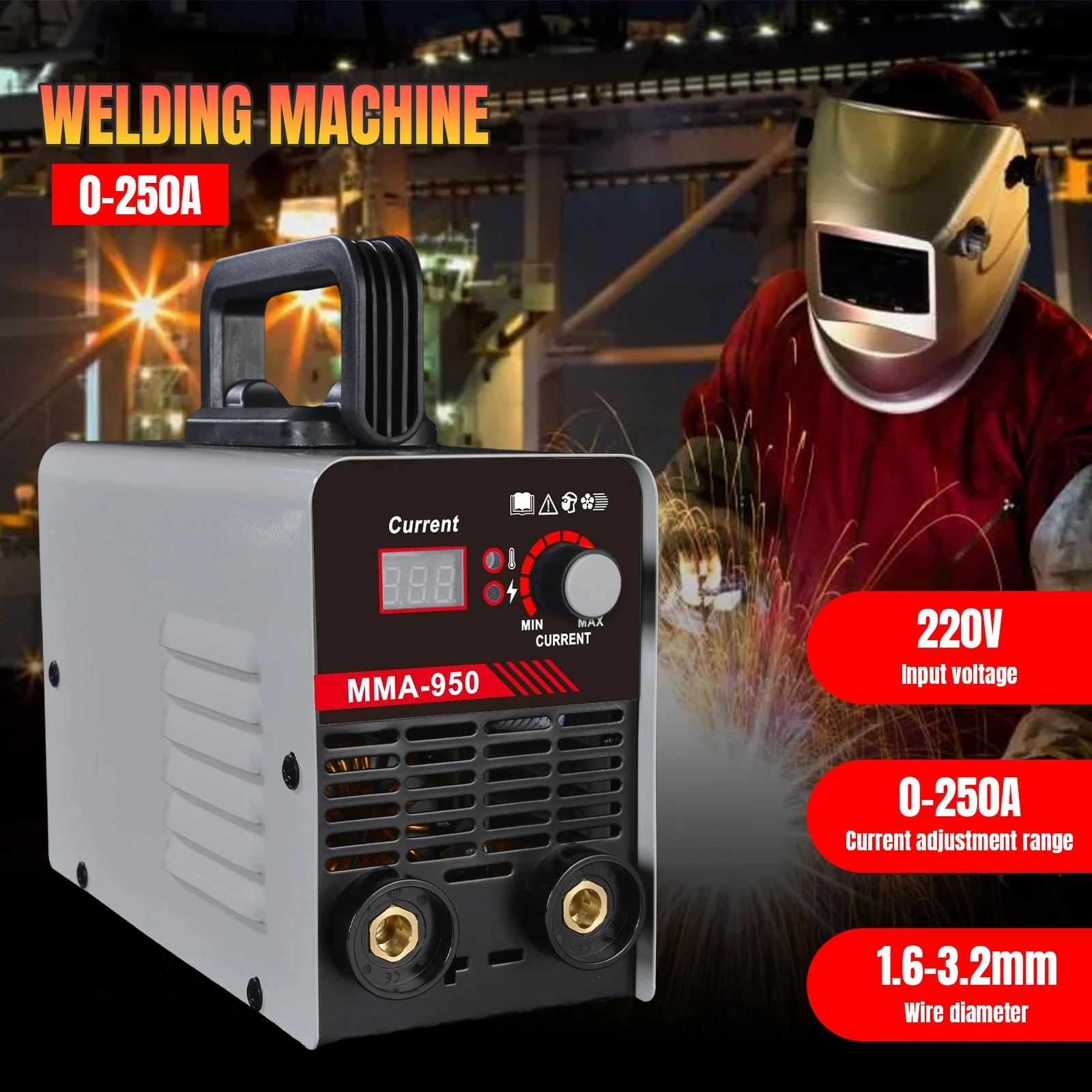 Máquina de Soldadura Eléctrica de Arco con Inversor Serie MMA, Soldador MMA de 220V para Trabajos de Soldadura DIY y Soldadura Eléctrica de Metales