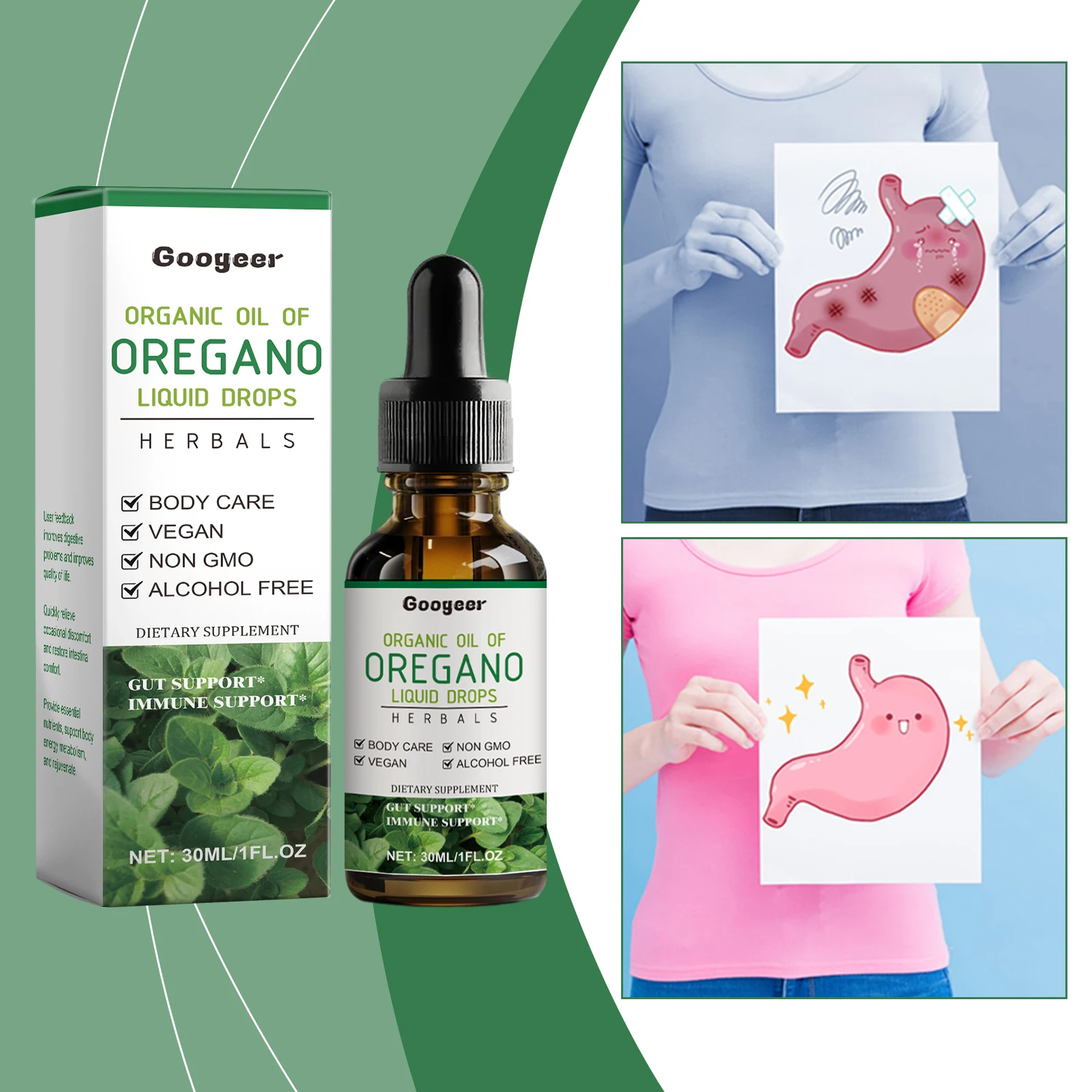 

30 мл gogeer Digestive Кишечное здоровье, жидкость для ухода за полостью рта, улучшение здоровья кишечника, питание, органическое восточное масло