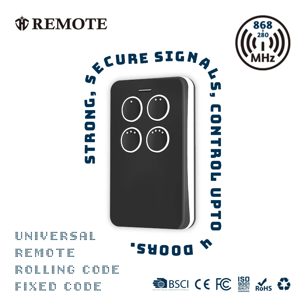 NEW 280-868MHz Fixed and Rolling Code Gate Opener Universal Multichannel Cloning Remote Control For Electric Garage Doors