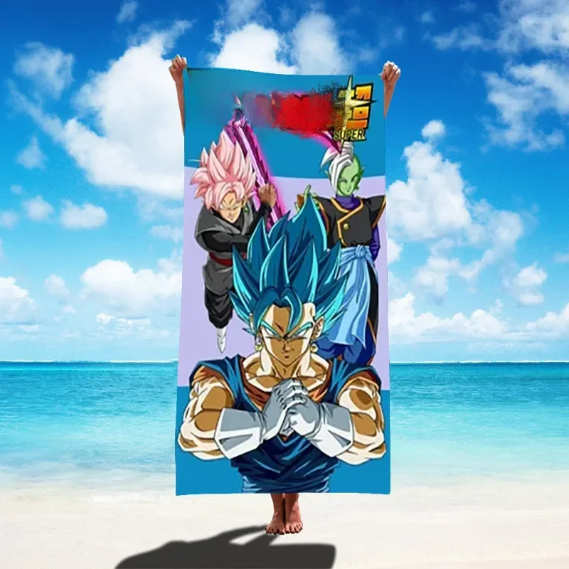 Serviette de Plage Dragon Ball Son Goku, 75x150cm, Nouvelle Forme, Dessin Animé, Visage, Gant de Toilette, Cadeau Unisexe