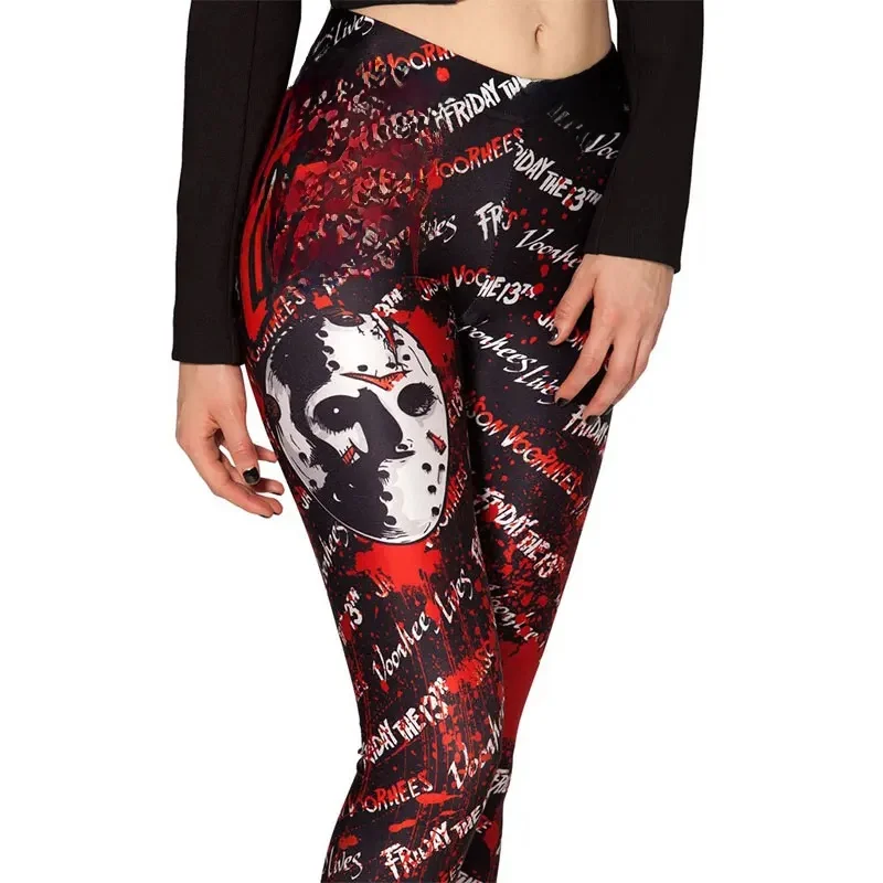 Moda damska kobiety czaszka Legging kobieta Jeggings leginsy legginsy fitness Pant spodnie legginsy z nadrukiem — zdjęcie 2