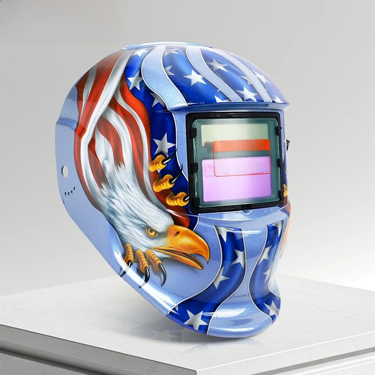 AIRAJ casque de soudage masque de soudage à obscurcissement automatique pour Machine à souder à l'arc TIG MIG grande vue couleur vraie DIN9-13 Vision 93*42MM