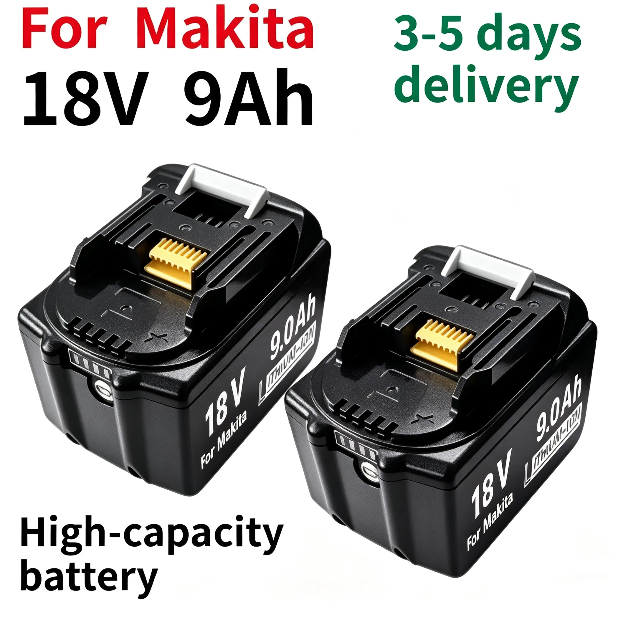 2026 Hochleistungsakku für Makita 18V 9Ah, 18650 Lithium-Ionen-Ersatzakku für Makita BL1830 BL1860 BL1890 LXT400 Elektrowerkzeuge, Versand aus Polen