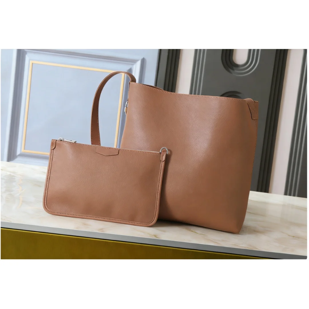 

New Size 33CM Ladies Fashion Practical Letter Print Inside Detachable Suede Leather Storage Bag Shoulder Bag No box