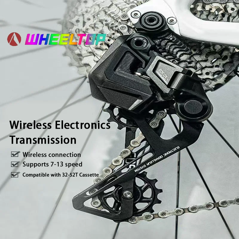 Wheeltop Eds Mountain Bike Groupest Electronic Wireless Alumin Alloy 7-13 Speed Short/Long Cage Mtb Bike Rear Derailleur