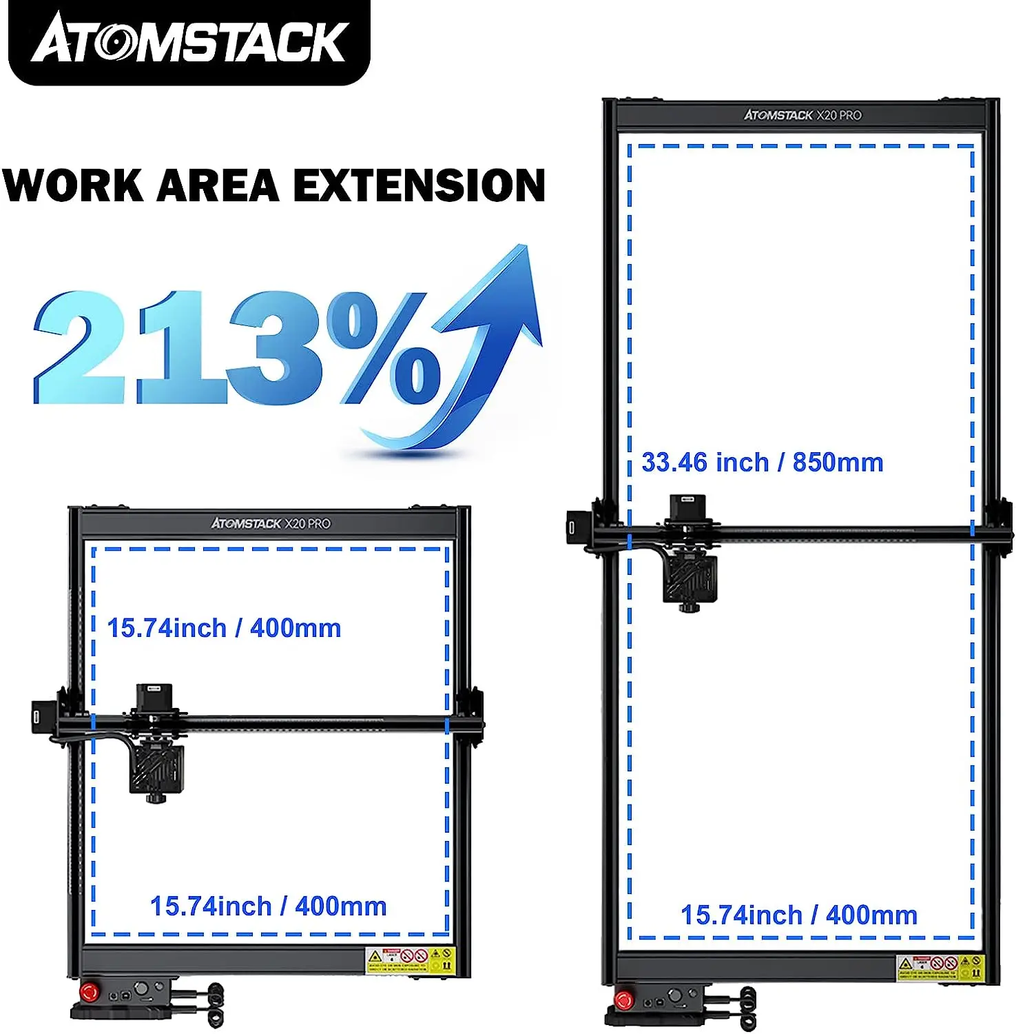 ATOMSTACK Y-axis Extension Kits for A40 X40 S30 PRO X20 S20 A20 PRO X7 A10 S10 PRO A5 PRO Laser Engraving Machine Up To 85*40cm