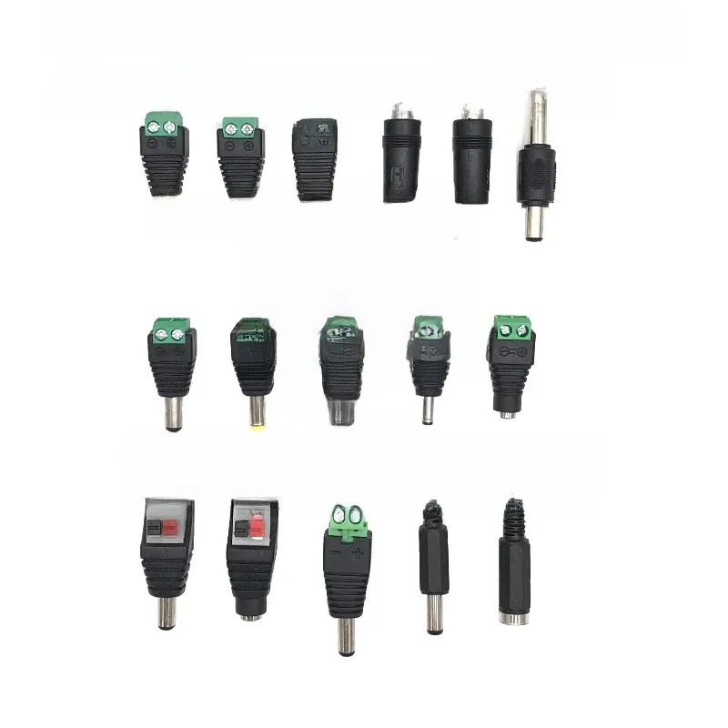 Connecteur d'alimentation 12V DC, 10 pièces, prise Jack mâle femelle, adaptateur de baril pour caméra de vidéosurveillance, Terminal d'alimentation de bande LED