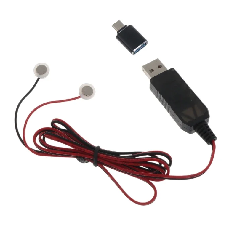 Magnetyczny kabel ładowarki USB typu C do akumulatora 3,7 V 14500 16340 26650 Inteligentny akumulator litowy wielokrotnego ładowania Przewód ładujący 1 m — zdjęcie produktu 7
