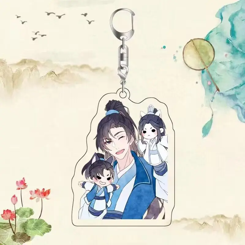 Anime Keychain The Husky And His White Cat Shizun Chu Wanning Mo Ran Cosplay Keyring Cute Couples Acrylic Bag Pendant Decoration