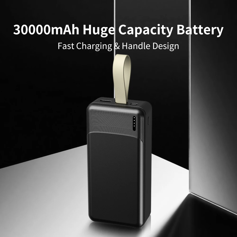 30000 mAh Powerbank mit großer Kapazität, 22,5 W Schnelllade-Powerbank-Akku mit USB-C-Ausgang für Telefon, Uhren, Tablets
