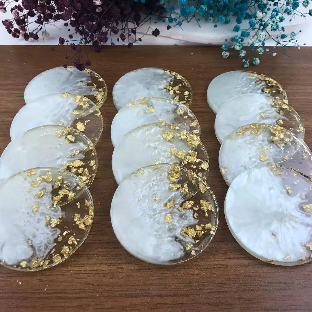 350 stuks DIY epoxyhars blanks, hartvormige & ronde bruiloftfavorieten bases, geen magneet, transparante knutselvormen voor doopsel Nikah feestbenodigdheden - afbeelding 2