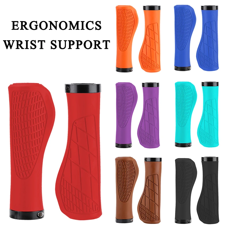 Mountain Bike Grips Ergonomic Cycling Handlebar Grips Rubber MTB Cuffs Shock Absorbing Bike Handle Bicycle Accessories