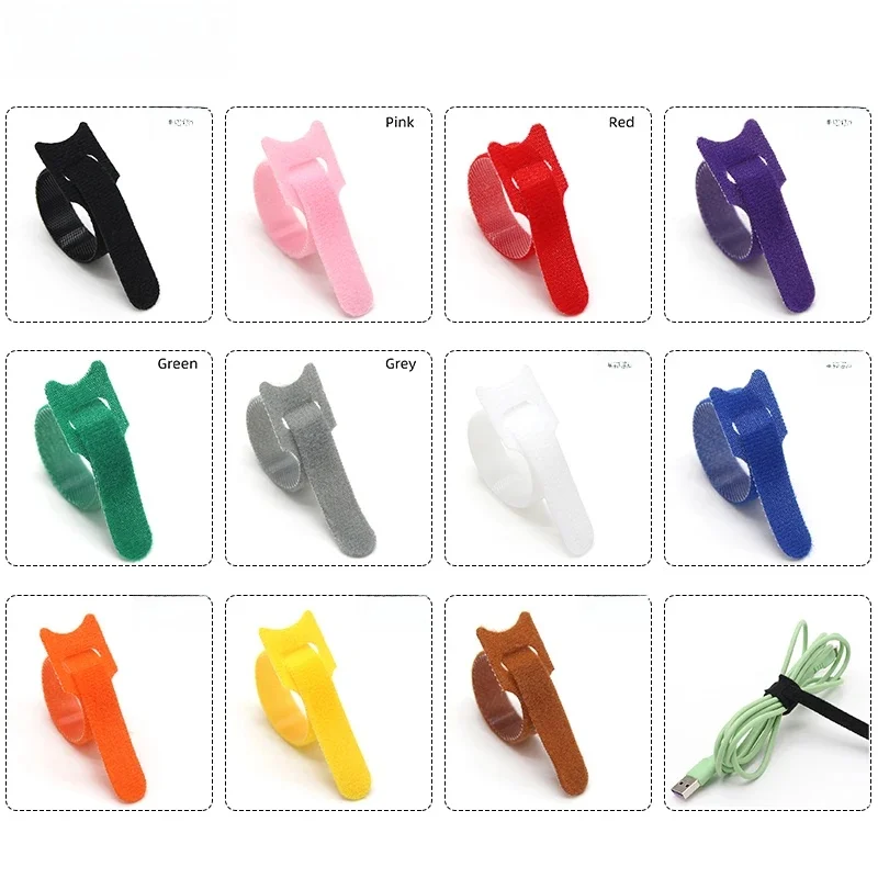 Attaches de câble de fixation réutilisables de 150MM, bande à crochet et boucle, attaches de fil, gestion des câbles, organisateur de câbles réglable