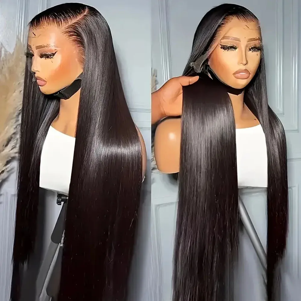 

30 40 High density wig -100% Brazilian real hair straight bone 200 density forehead 13 × 4 lace front wig suitable for women