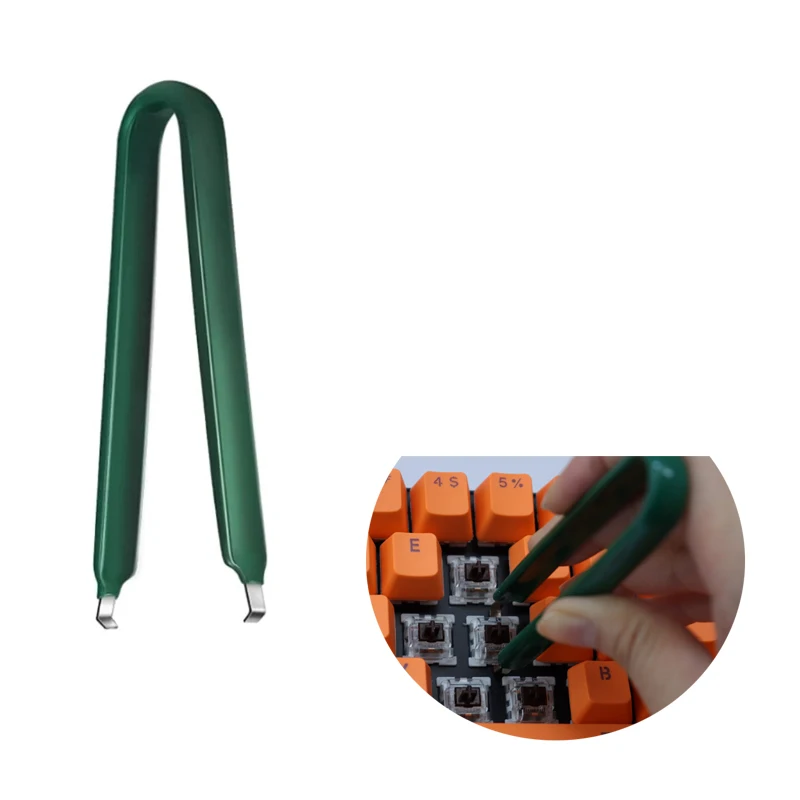 Kit de ferramentas para teclado mecânico, 7 peças, extrator de metal, suporte de haste, escova lubrificante, caneta de lubrificação