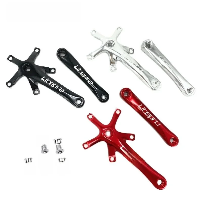 AliExpress NONE Litepro Folding Bike Square Hole Crank 130mm BCD Aluminum Alloy 170mm Crank Black Red Silver