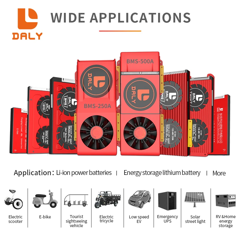 Imagem -05 - Sistema Solar de Daly Smart Bms 16s 48v Lifepo4 18650 4s 12v 7s 24v 60v 72v 300a 400a 500a com bt Can