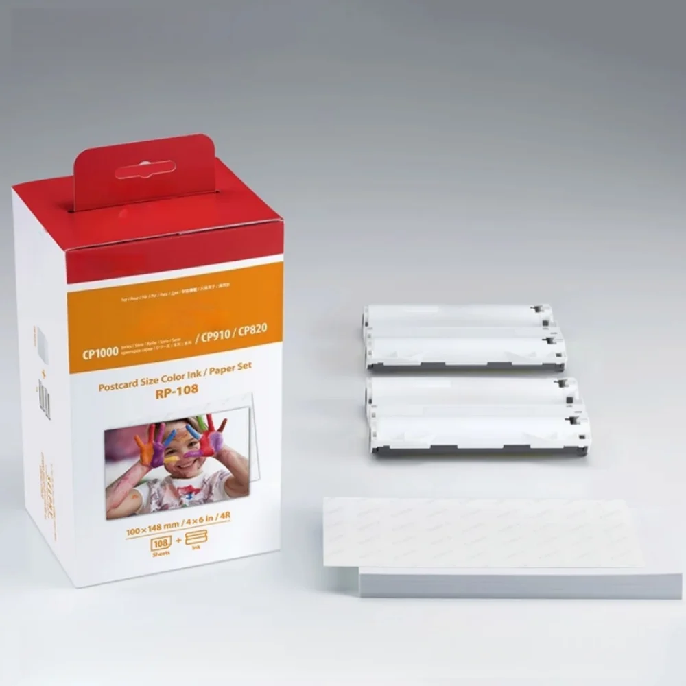 

Upgraded version RP-108Original Ribbon,6-inch CP1500 CP1300 Photo Paper 3-inch 5-Adhesive Color Photo Paper Waterproof for Canon