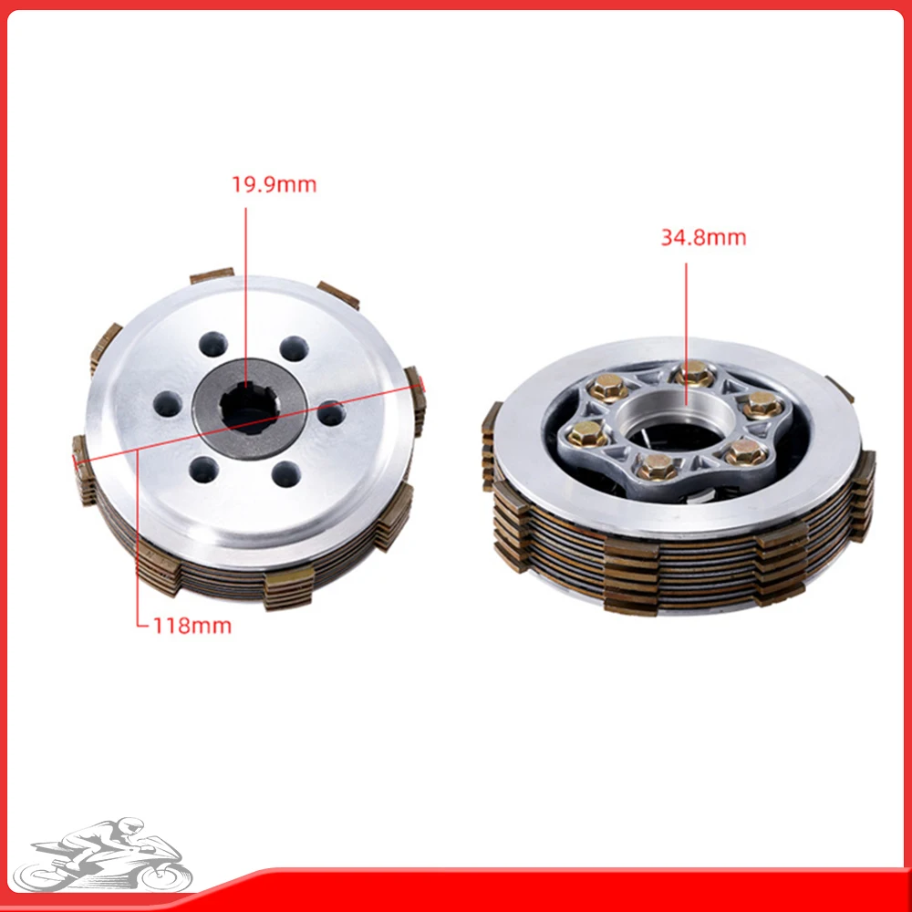 

For FT/CG150 ATV Buggy Motorcycle 6-hole 6-piece Friction Disc Center Outer Clutch Assy tricycle large hole
