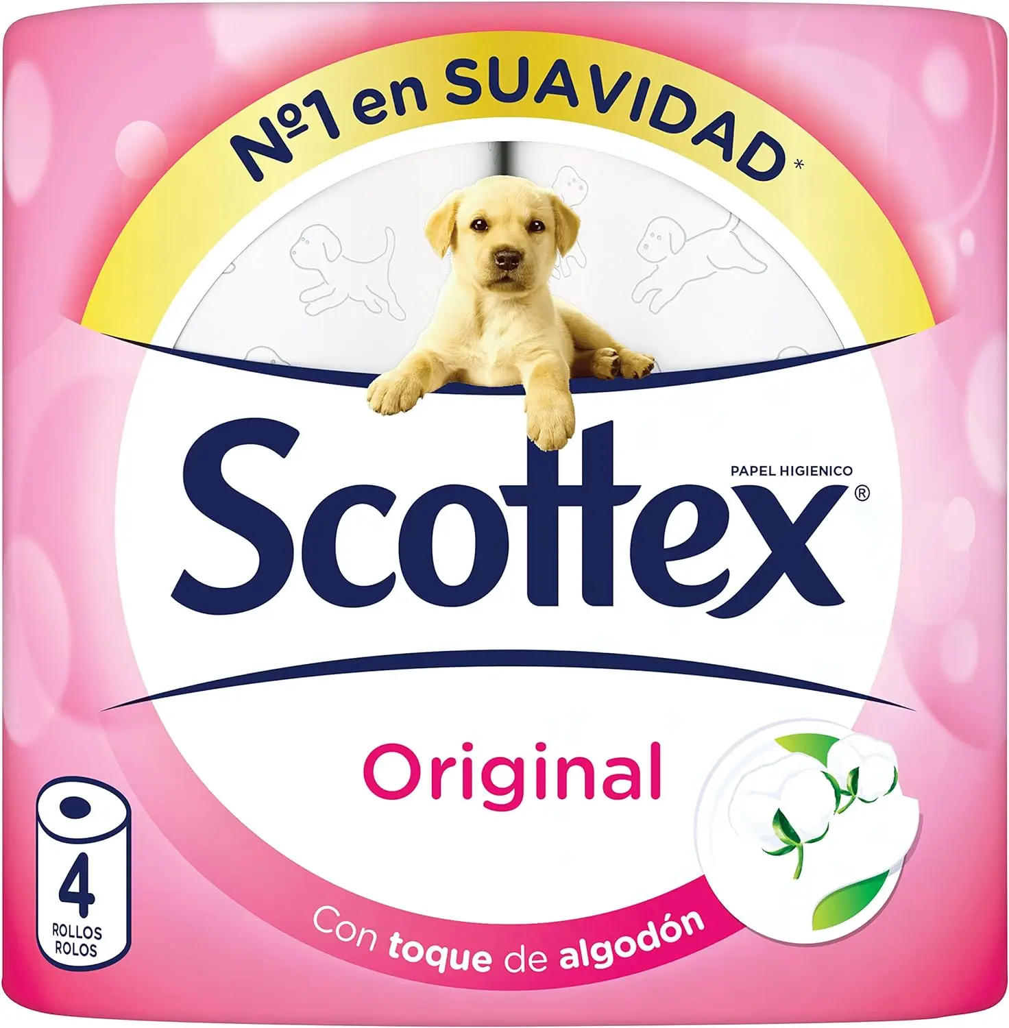 Scottex Original Papel Higiénico con 2 Capas, Suave y Resistente