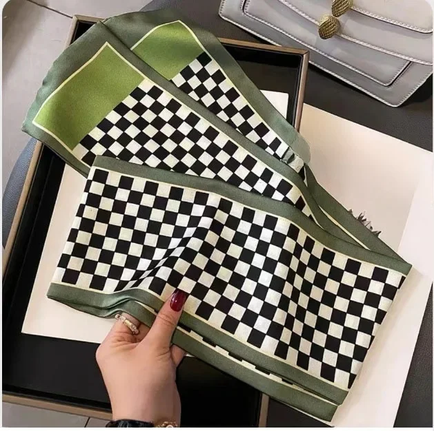 Femmes 145X15cm écharpe mince édition coréenne polyvalent mince étroit longue écharpe cravate cheveux Style foulards cadeau de fête