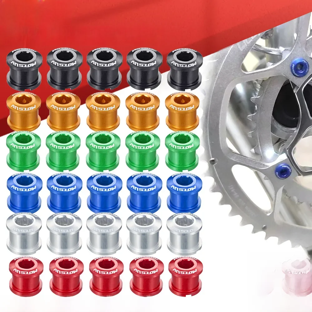 AliExpress MOTSUV Bike Chainring Bolts CNC Single/Double/ Speed Disc Chainwheel Screws Fits 5pcs For MTB Road Bicycle Crank Chainring Parts