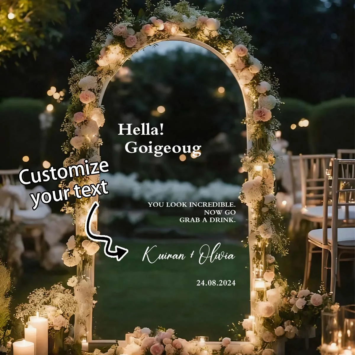 Custom Welcome Mirror Stickers, Party Welcome Signs, Personalized Vinyl Stickers, Living Room Decor