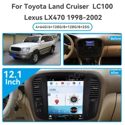 For Toyota Land Cruiser 100 LC100/Lexus LX470 1992-2002 Android Car Radio Screen 2din Stereo Receiver Autoradio Multimedia Unit