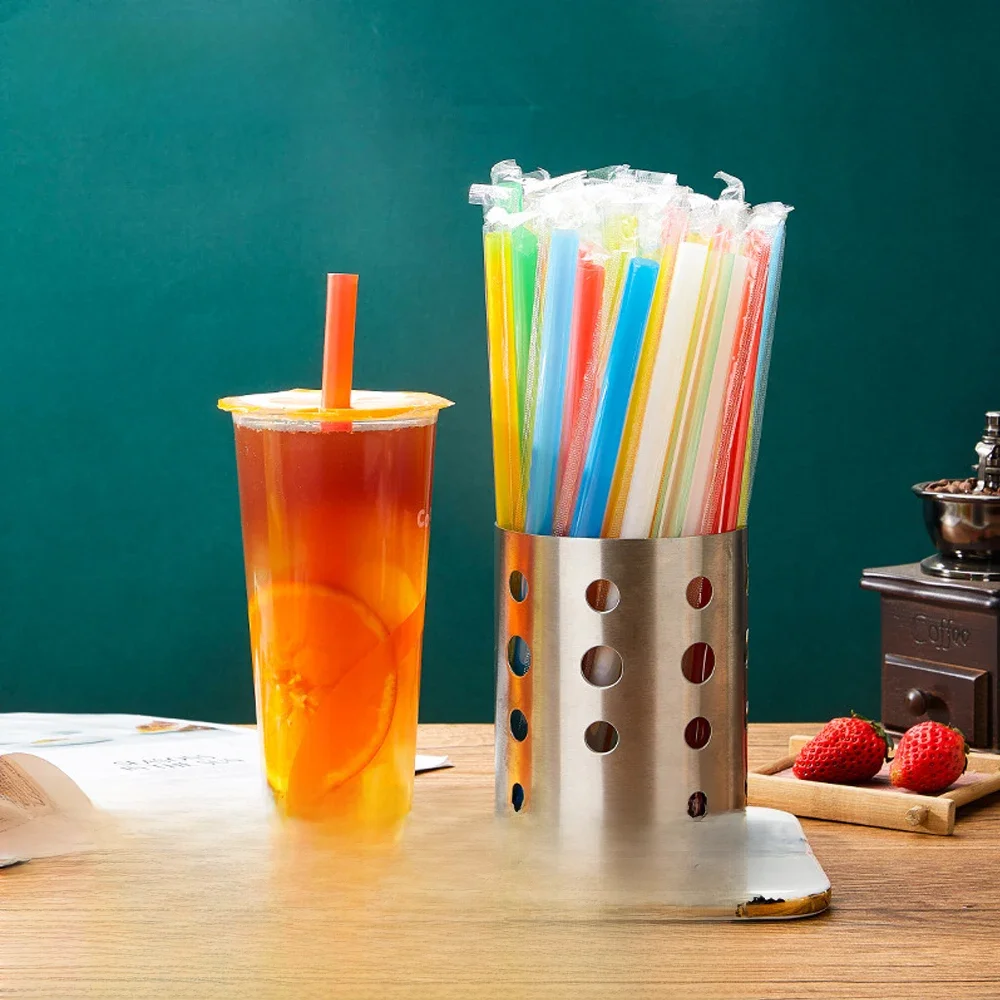 50/600 Stuks Grote Veelkleurige Rietjes Milkshake Rietjes Bubble Thee Stro MilkTea Rietjes Party Bruiloft Bar Woonaccessoires - afbeelding 2
