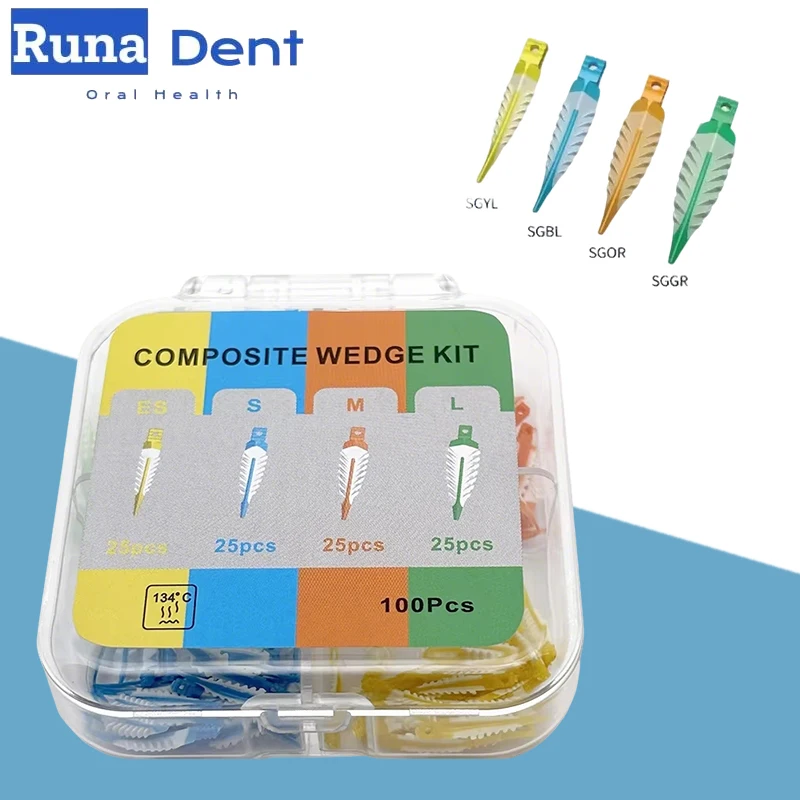 

100Pcs Dental Silicone Wedges Kit Transparent Light Curing Adaptive Sterile Matrix System for Composite Restoration Tools
