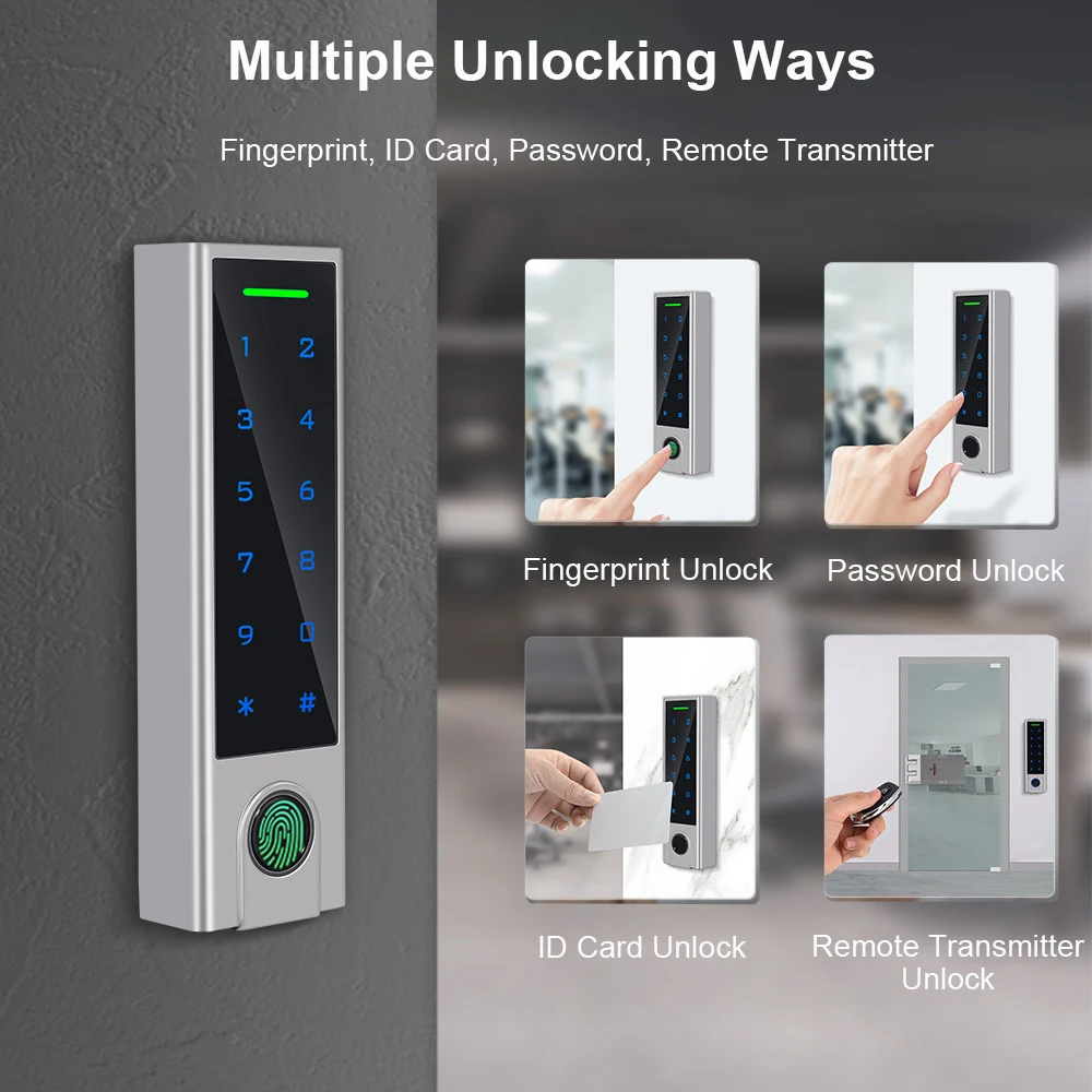 RAYKUBE Electronic Fingerprint Smart Door Lock Kit Anti-theft Invisible Interior Lock With Remote Controller For Self Defense