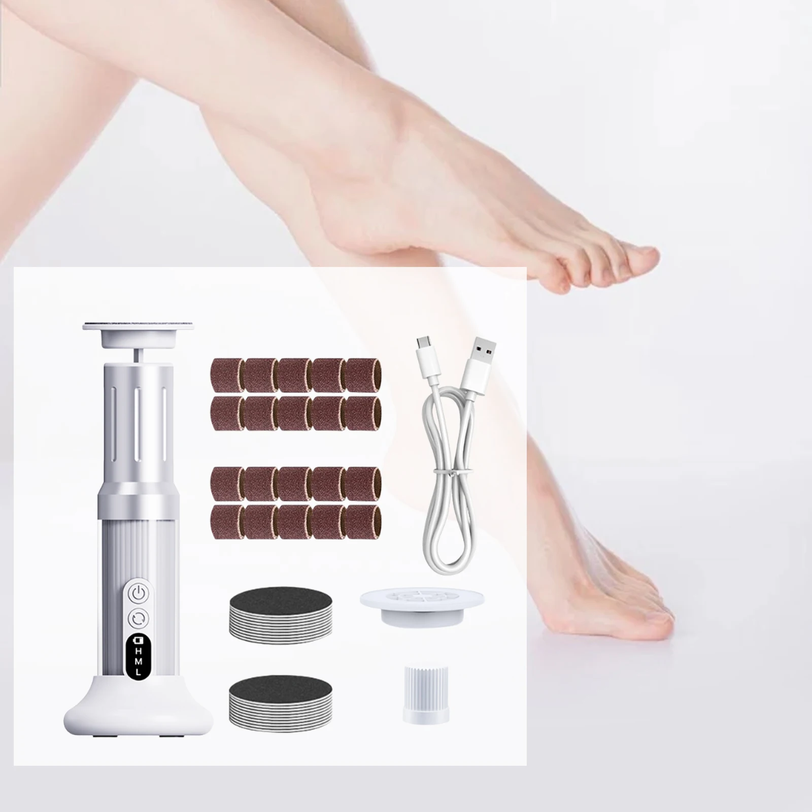 الكهربائية مزيل مسامير القدم العناية بالقدم ملف الكعوب الجلد الميت باديكير أداة مجموعة طاحونة القدم مع استبدال الصنفرة التبعي #2