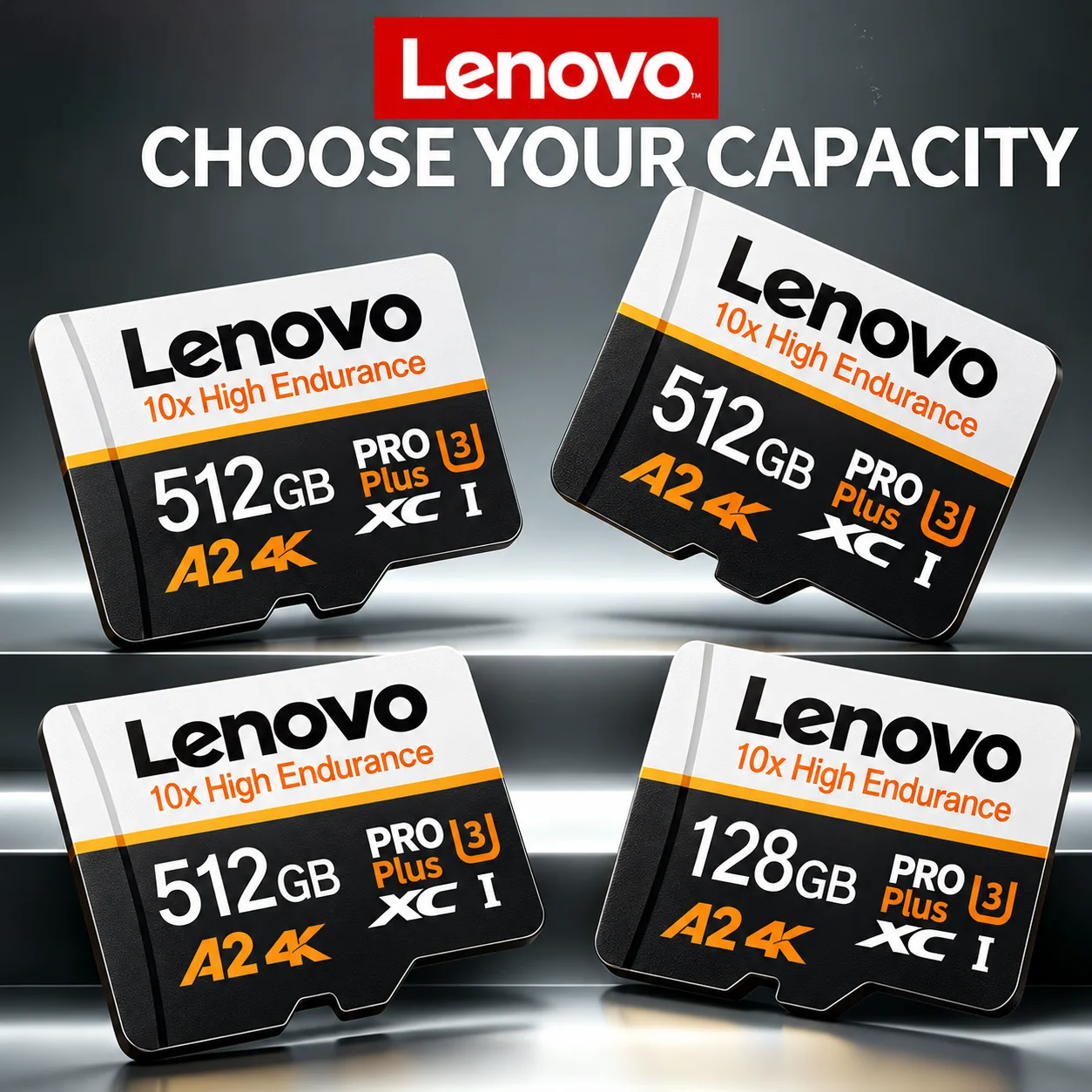 Lenovo Hot Sale Micro SD Card V30 Class10 High Capacity Flash Memory Card Multiple Sizes for Office Computer/Monitoring/Phones