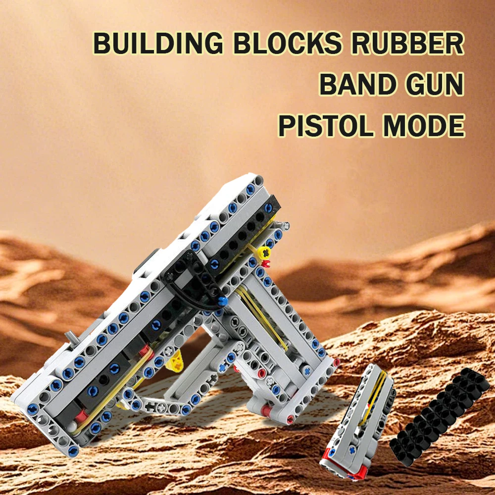 

Строительные блоки, модель пистолета с резиновой лентой, обучающая обучающая игрушка, модель для мальчиков, сборка, интеллект, развивающий подарок