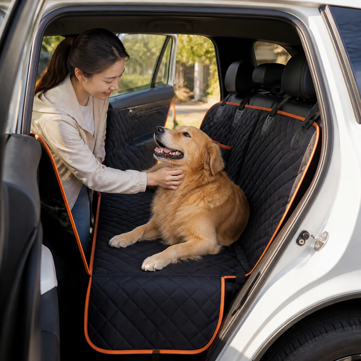 Dog Car Seat Cover Waterproof Heavy Duty Quilted Dog Car Seat Cover for Back Seat Cars SUVs Trucks with Side Flaps Best 2026