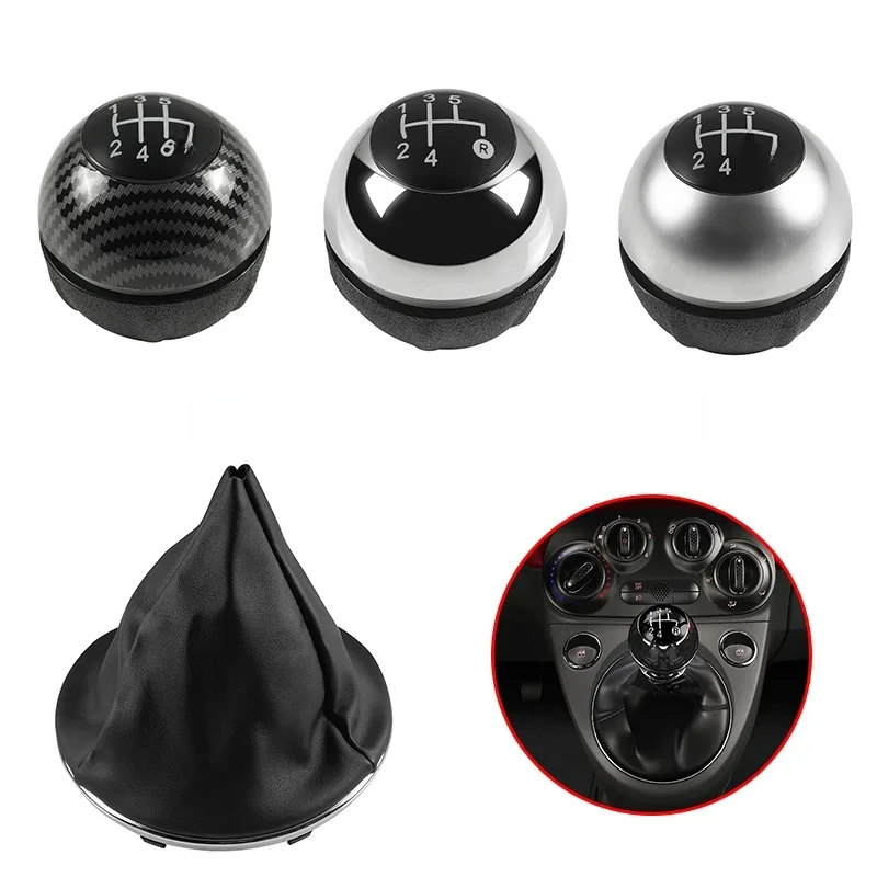 5/6 Speed Pookknop Hoofd Shifter Gaitor Boot Voor Fiat 500 500C 2007-2018