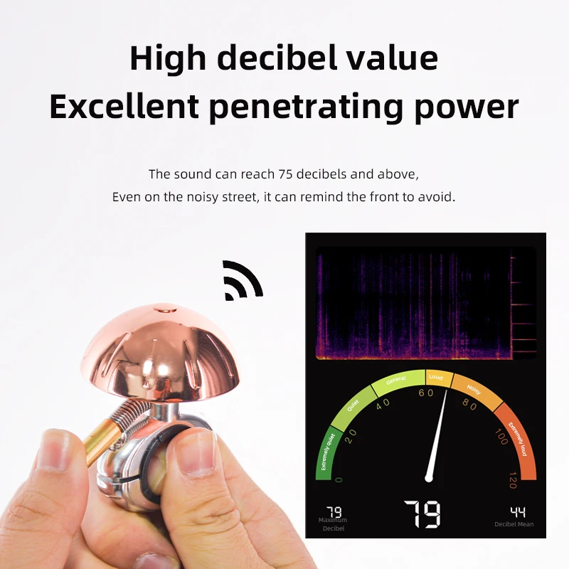 Copper Bicycle Bell 360° Rotating Paddle Small Bicycle Bell 75 dB Miniature Bicycle Bell Made of Pure Copper Bell Cover