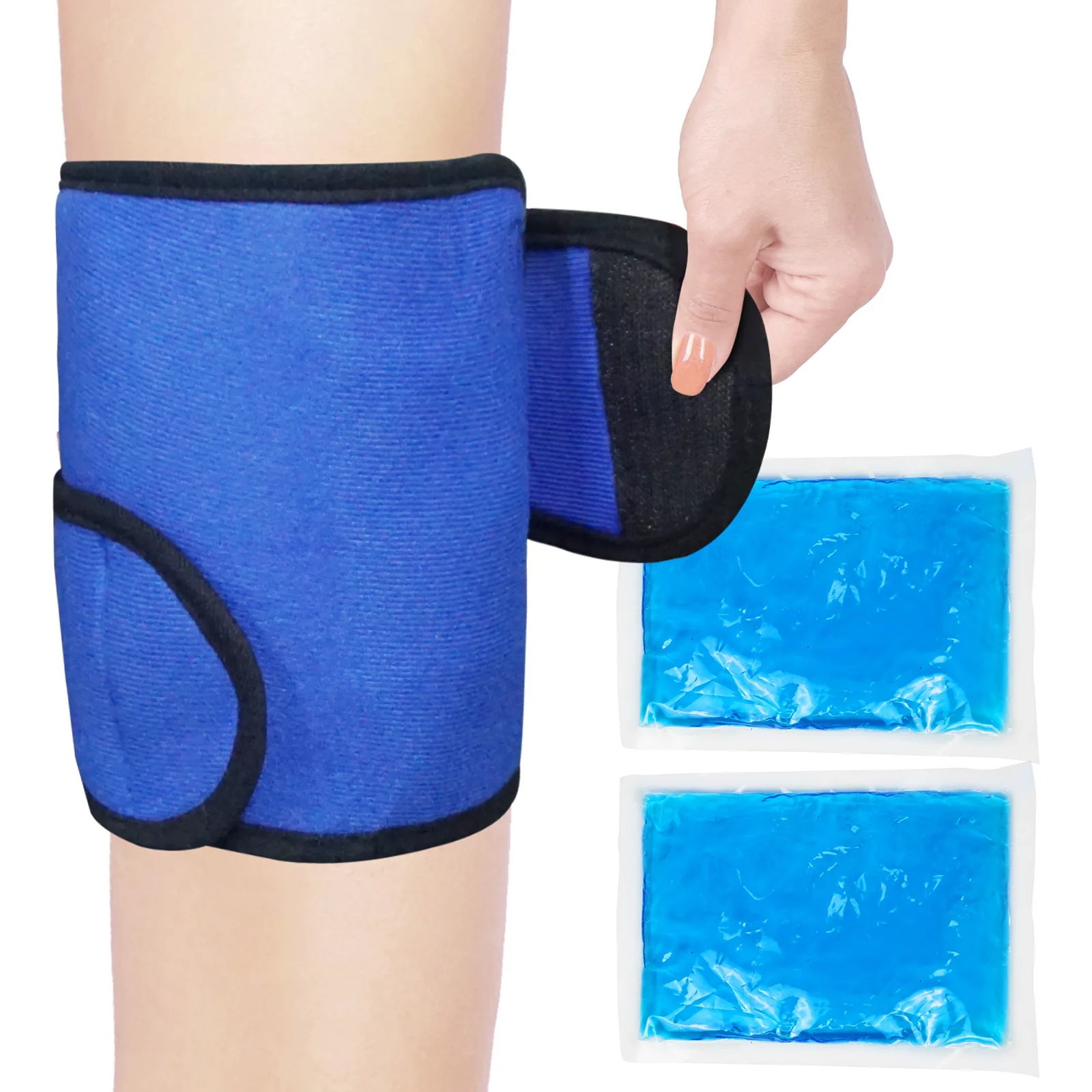 Reusable Hot Cold Ice Gel Pack for Swelling Muscle Soreness Joint Pain, Flexible Knee Ice Pack Wrap Cold Compress Sports Injury