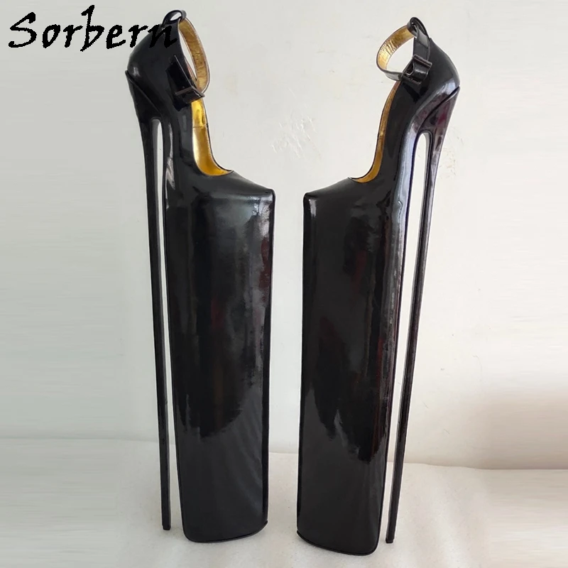 Sorbern 50Cm Thin High Heel Pump Real Leather Shoes Ankle Straps Drag Queen Fetish Shoe Unisex Custom Material Or Colors