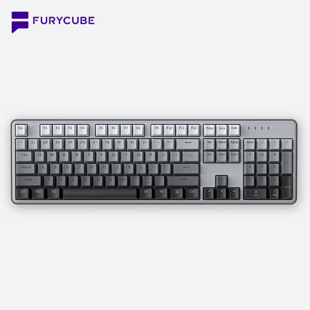 

FURYCUBE ZT104 Gasket Structure Mechanical Keyboard 104 Keys Wired Keyboard Type-C USB Support Hot Swap LED Gaming Keyboard