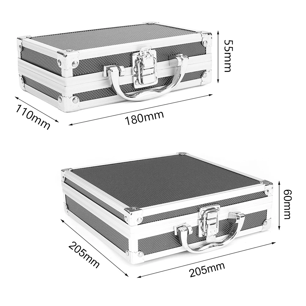 Portable Plastic Aluminum Alloy ToolBox Suitcase Portable Tool Case Travel Luggage Organizer Case Safety Box With Sponge Lining